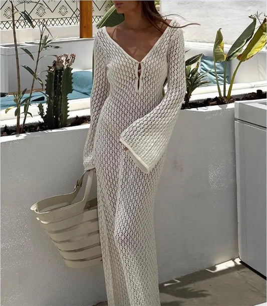Robe Longue Filet – Élégance Bohème